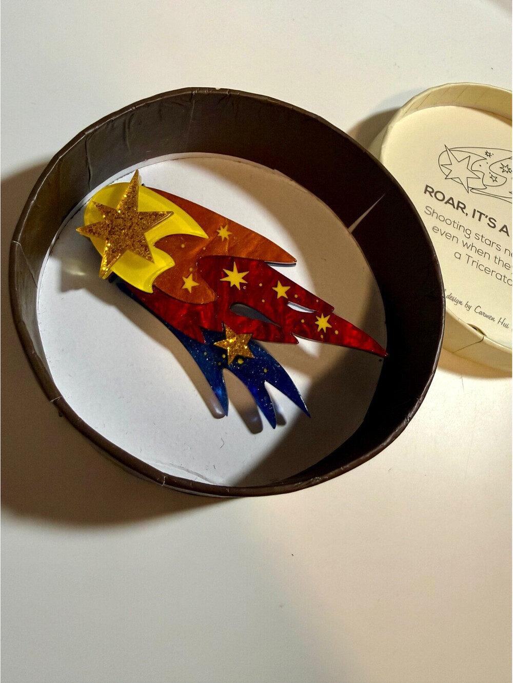 Roar, It's a Meteor Brooch - Erstwilder Dinosauria Dinosaur Star Space Astronomy